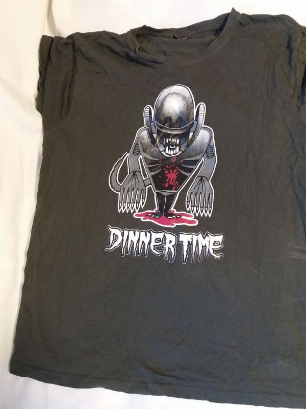 T-Shirt kurzarm Dinner Time, dunkelgrau, Grösse XL
